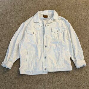 Oversized White Denim Coat